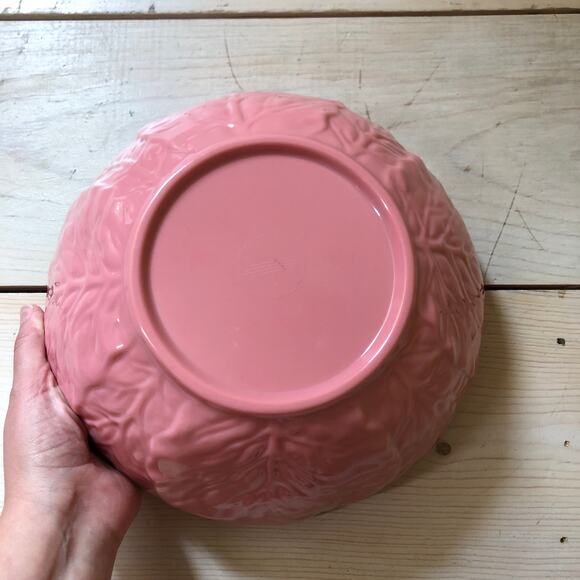 Primrose Vintage NWT Pink Cabbage Leaf Melamine Salad Serving Bowl 10" - Picture 4 of 6